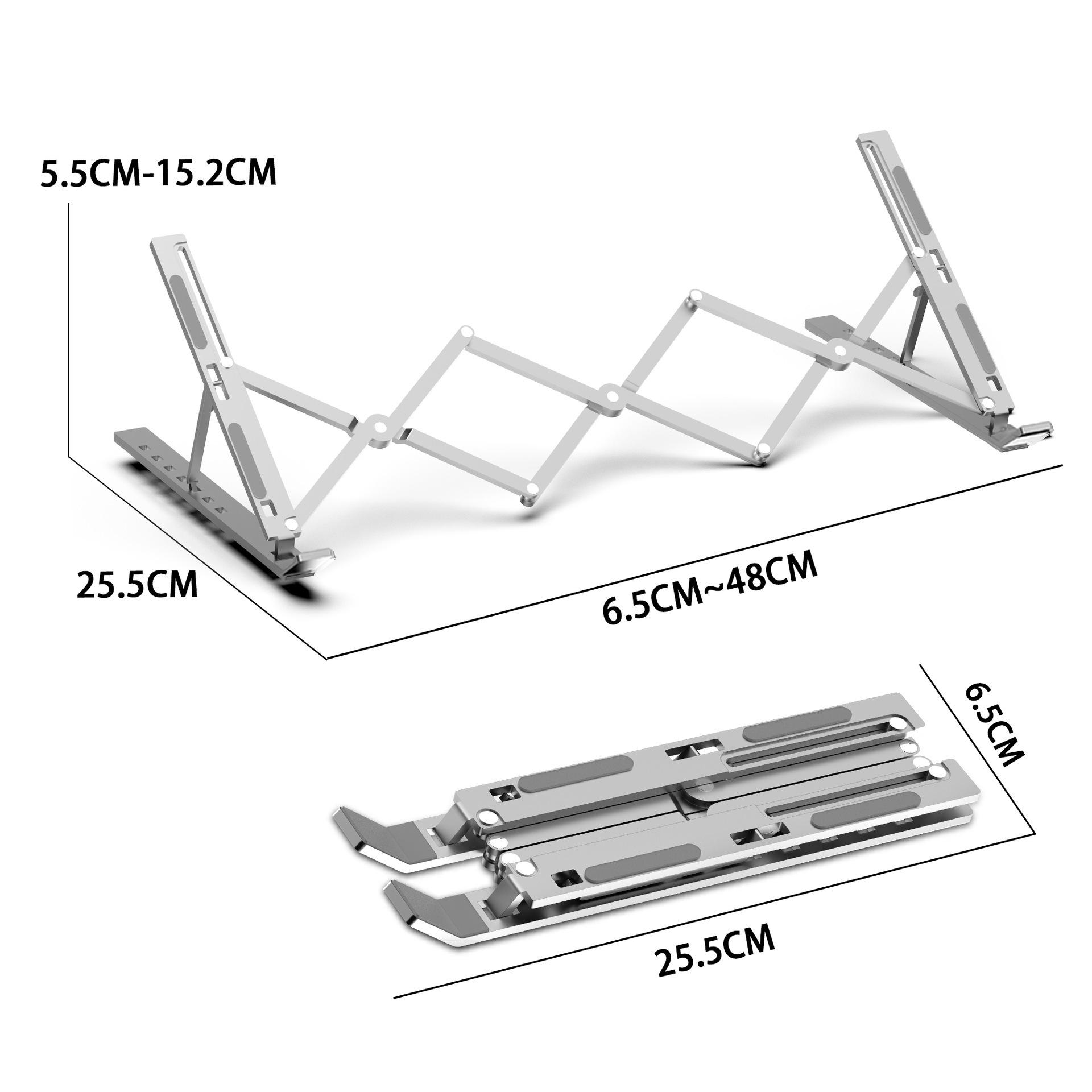 

N6 Aluminum Alloy Laptop Stand - Folding, Multi-Angle, Heat Dissipation серебряный