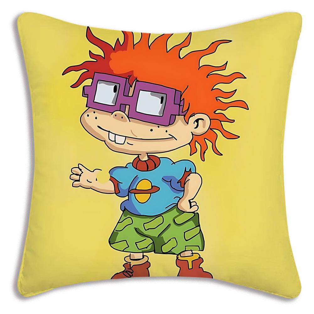 Cartoon Funny R-Rugrats Pillow Covers Cartoon Sofa Decorative Home Double-Sided Printing Short Plush Cute Cushion Cover