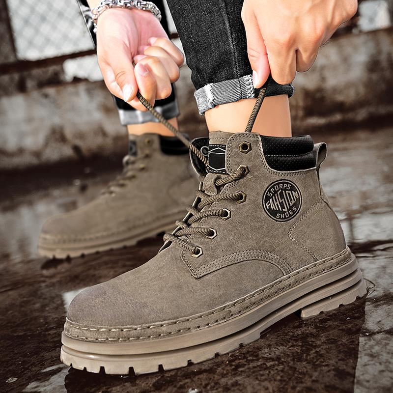 Fashion Men's Boots 2025 The Latest Leisure Comfortable Spring Summer Autumn Winter Leather Rhubarb Tough Man Wind Help Men's Shoes