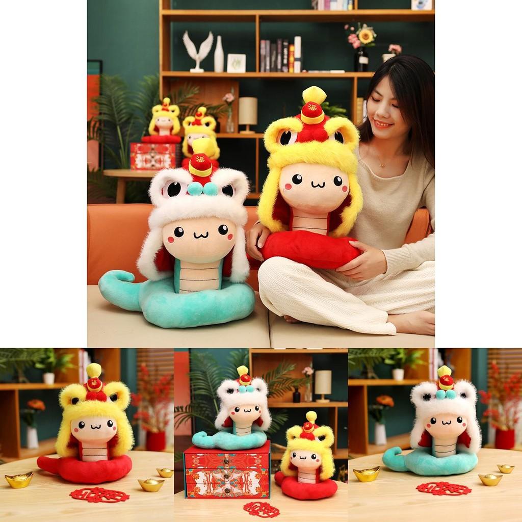 Adorable Plush Snake Toy For Year Of The Snake Festive Red And Blue Colors 30cm 40cm 50cm