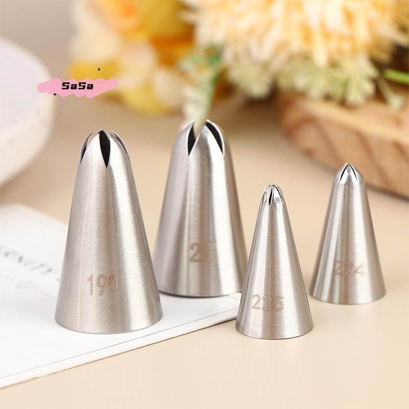 1/4 Stück Edelstahl Tortendekorations-Tüllen Blume Spritztülle für Cupcake Sahne Gebäck Süßwaren
