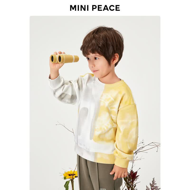 MiniPeace Boys Color-Block Floral Long-Sleeve Sweatshirt 110