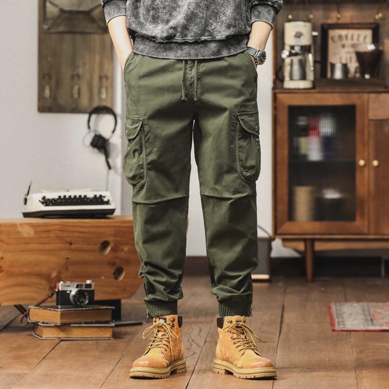 Men's Overalls Casual Leggings Loose Retro Multi-pocket Trousers Trendy Brand Men's Pants High Sense