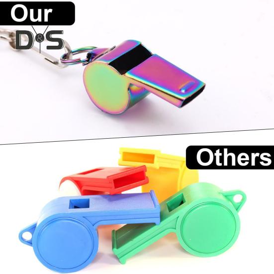 1Pc/2Pcs Sports Whistle Stainless Steel Whistle with Lanyard Loud Crisp Sound Whistle for Coaches Referee Official