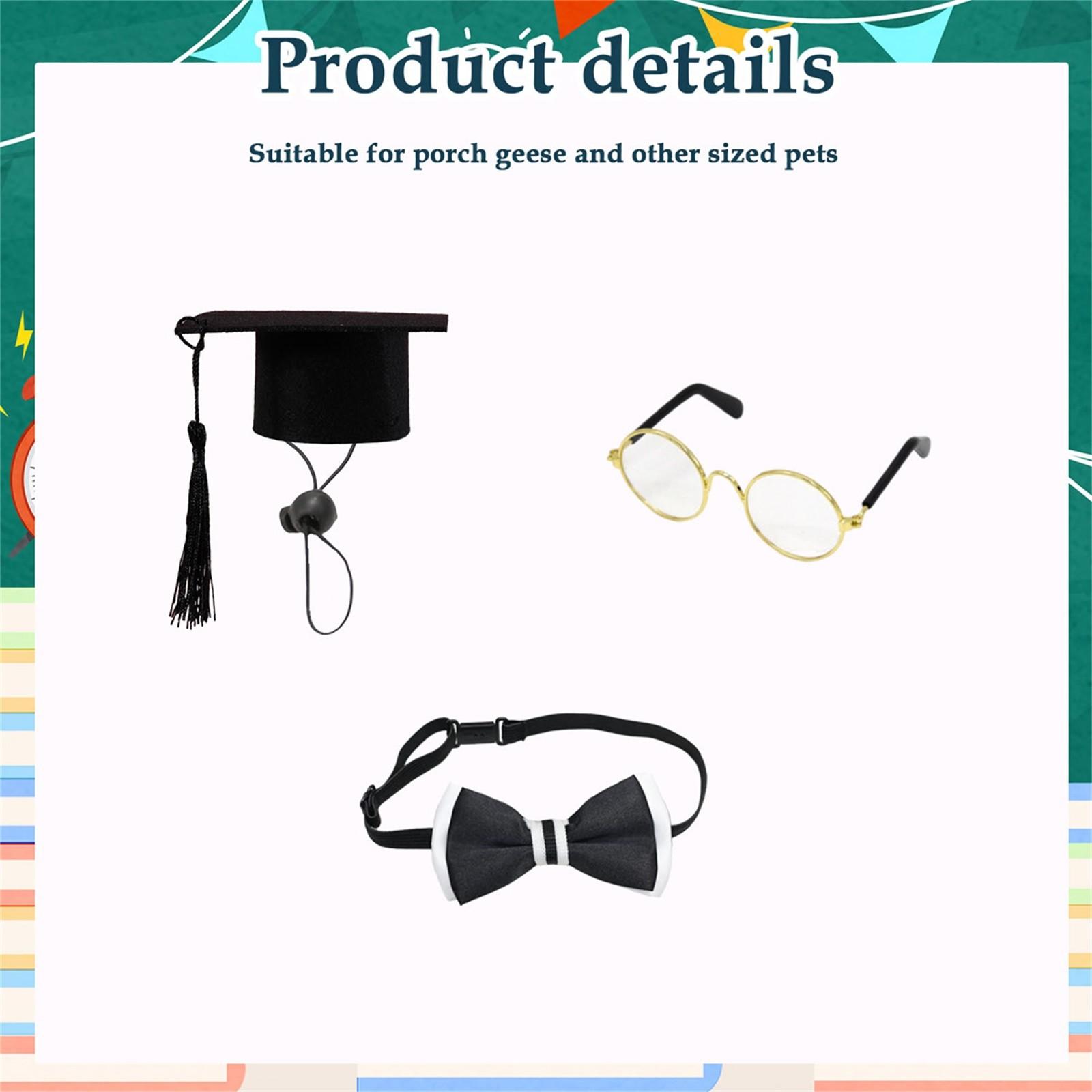 

Кукла-питомец, выпускной колпачок, очки, галстук-бабочка, набор, костюм для выпускного, реквизит для фотосъемки, подходящий для террасы на открытом воздухе, статуэтка, украшение для вечеринки в виде куклы-питомца One Size чёрный