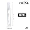100 ADET 10ml 5ml 3ml Cam Spreyli Şişe Taşınabilir Mini Doldurulabilir Parfüm Boş Şişe Püskürtücü Pompalı Sprey Şişe Şeffaf
