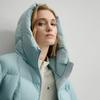 Fila White Casual Commuter Trendy Fresh Comfortable Versatile Slightly Stretchy Goose Down Warm Hooded Down Jacket Women Outerwear F11W543916FLG