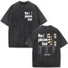 Vintage Washed Wave To Earth The Pieces Tour 2026 Korean Band T Shirts Men's Hip Hop Gothic Short Sleeve T-shirt Man Streetwear