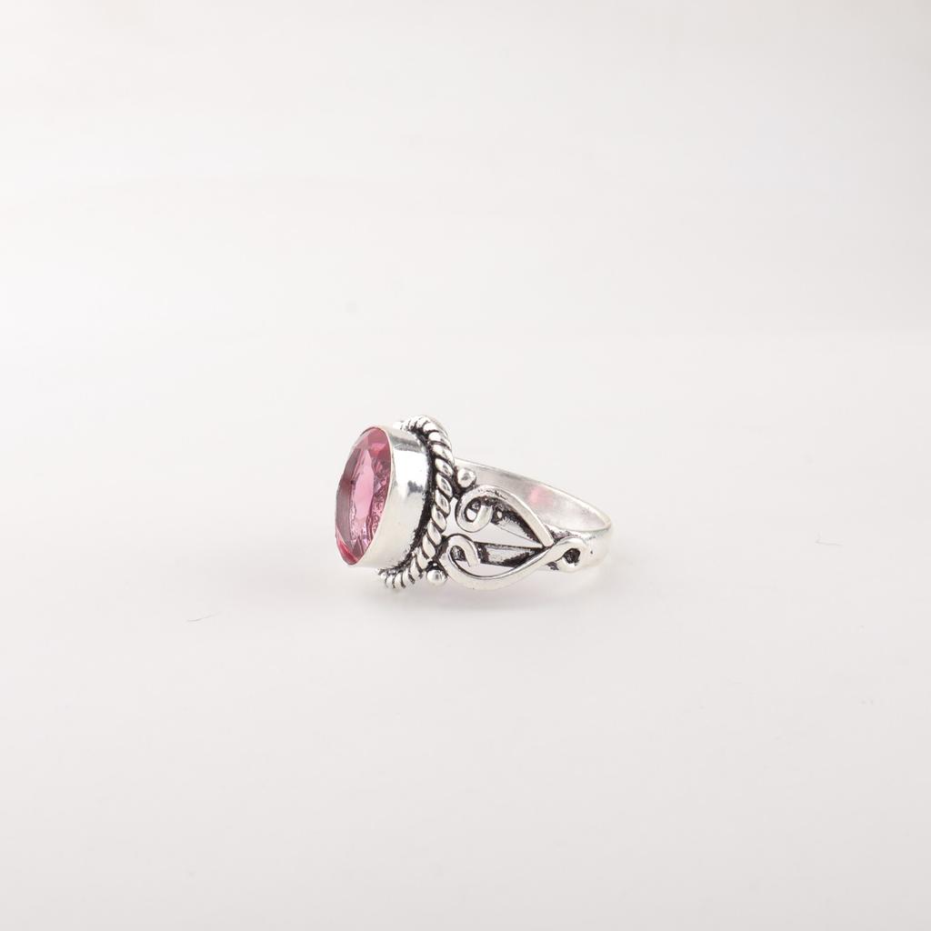 Natural Pink Tourmaline Gemstone 925 Solid Silver Jewelry Handmade Ring For Her RR-8-18
