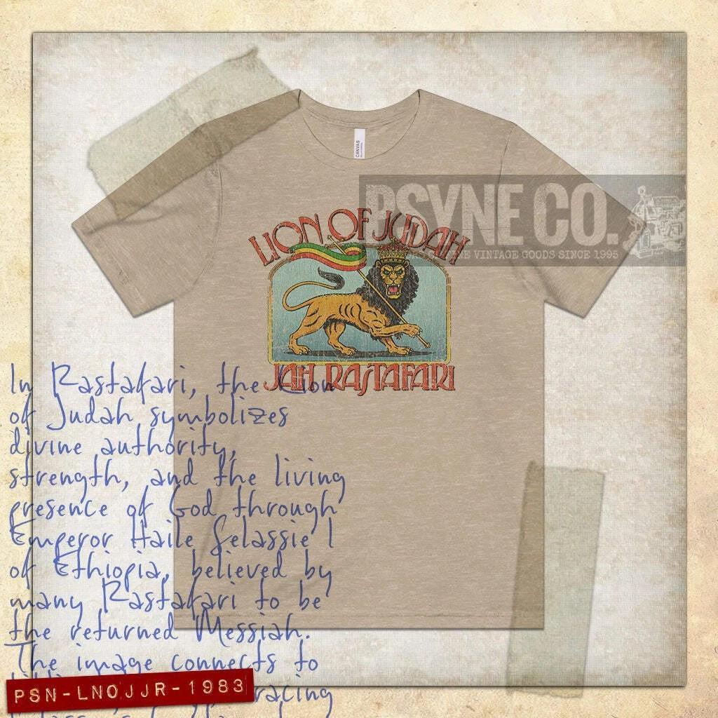 Lion of Judah Jah Rastafari 1983 Vintage Men s T shirt 2XL