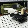 1/12 Scale Simulation Rug Mat Model Pretend Play Black Plaid Floor Mat  Doll House Accessories