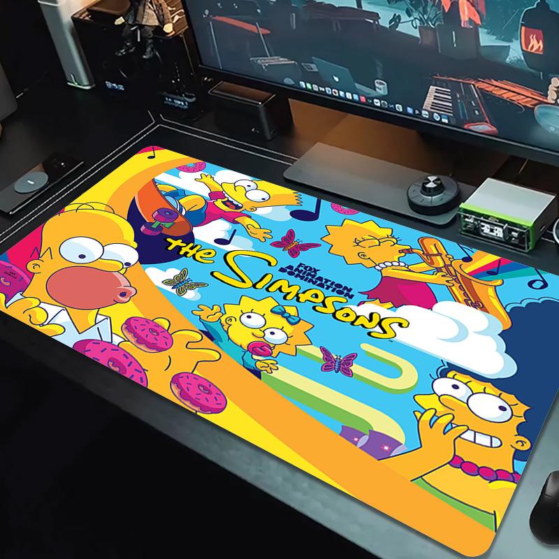 Simpsons Family Cartoon Color Mouse Pad Large Gaming Table Cushion Non-slip Laptop Tablet Big Mousepad XXL Mat Mini PC Playmat With Lock edge