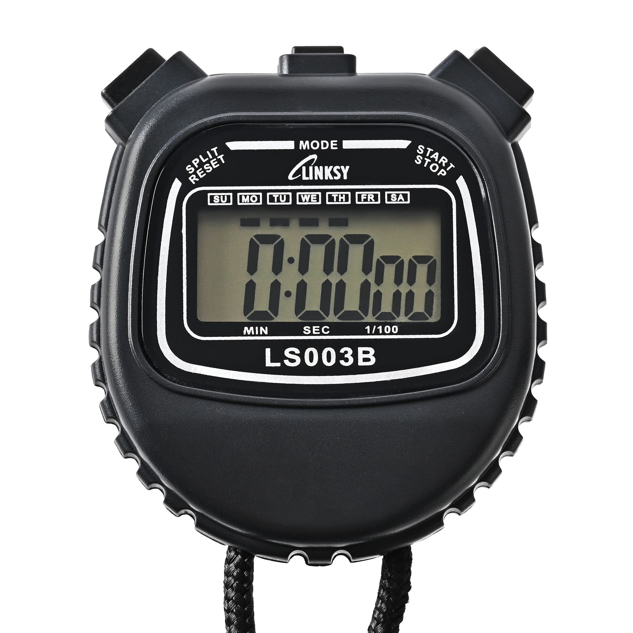 

LINKSY Second Stopwatch Time with Functions Black LS003BA 1/100 Split/Dial Clock/Alarm/Calendar