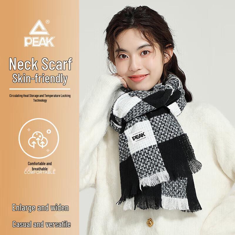 Peak Plaid Long Shawl Scarf