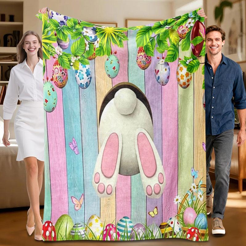 

1 piece Easterthemed pastel fluffy flannel blanket soft for sofa bed office allseason use 75x100cm
