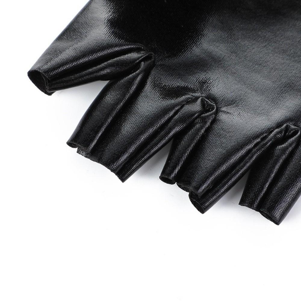 Imitation Leather PU Leather Gloves Punk Style Cosplay Gloves Hip Hop Performance