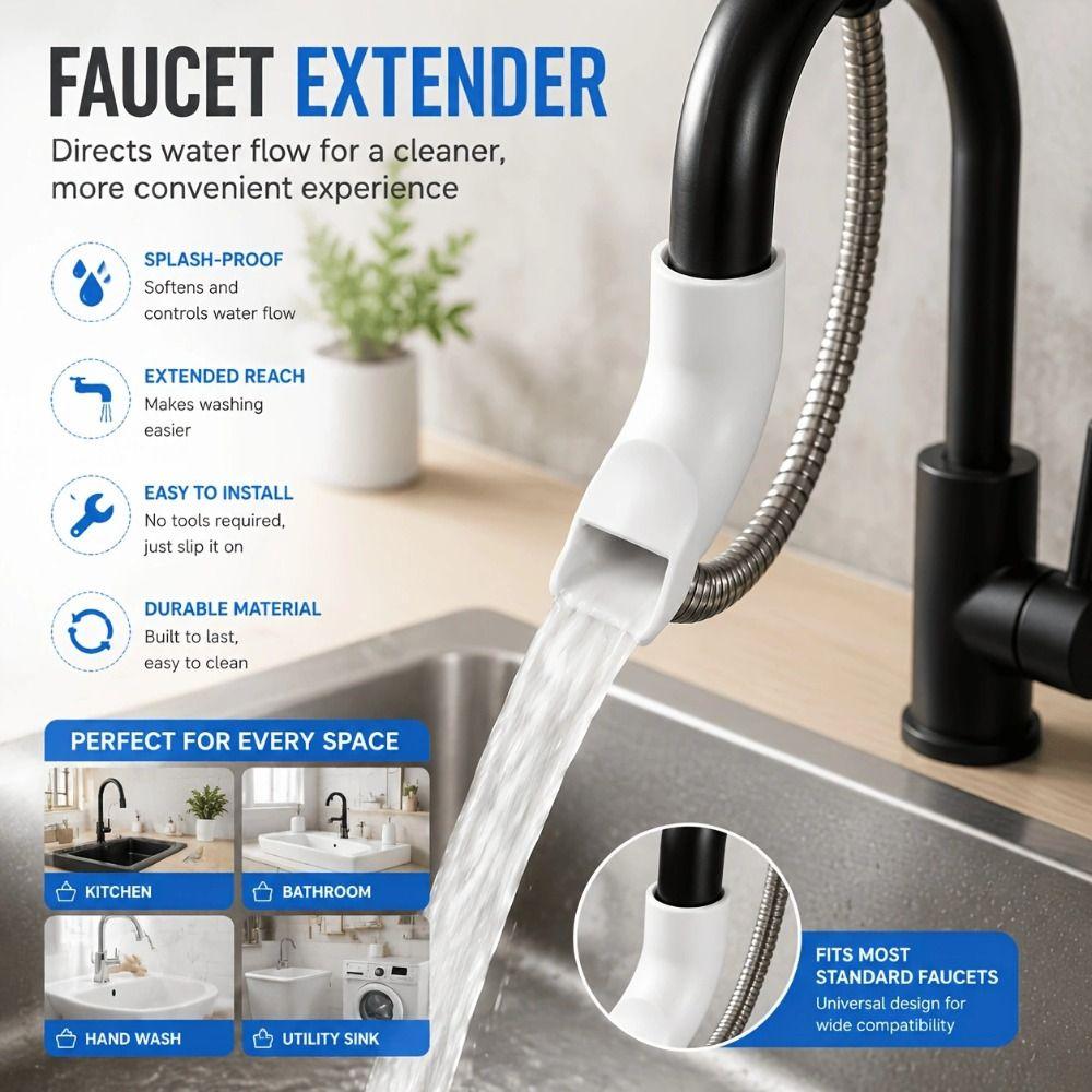 Extended Length Kitchen Faucet Extender Splash-proof Water Faucet Extender Bathroom Accessories