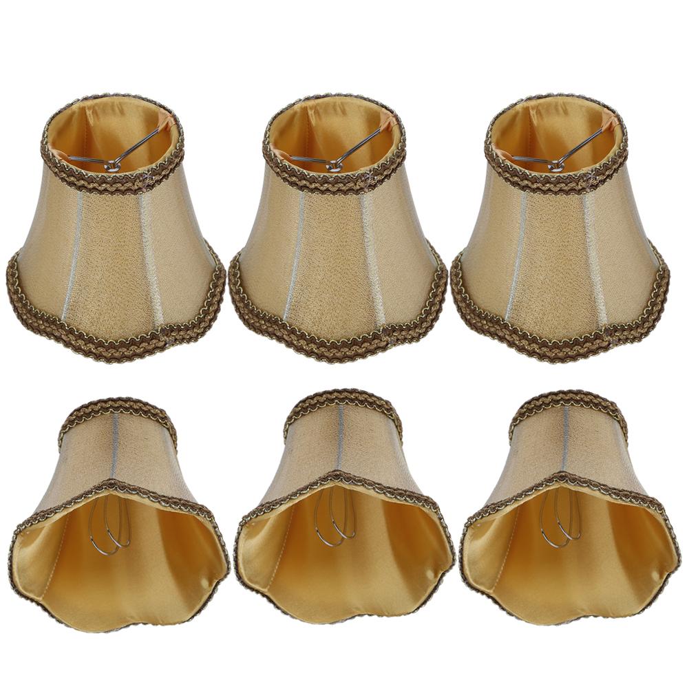 6Pcs Household Fabric Lampshade Table Lamp Cover Accessory for E14 Chandelier Wall Light