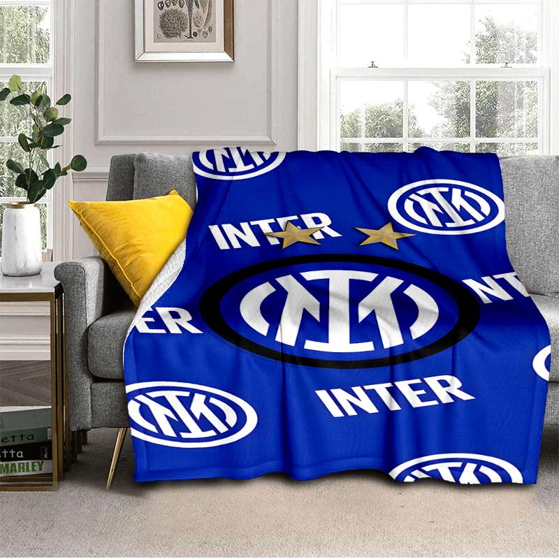 Coperta con Stemma Inter Milan Leggera Coperta Ideale per Letto Perfetta per Viaggi, Campeggio, Soggiorni, Uffici, Divani, Regalo di Natale per tifosi