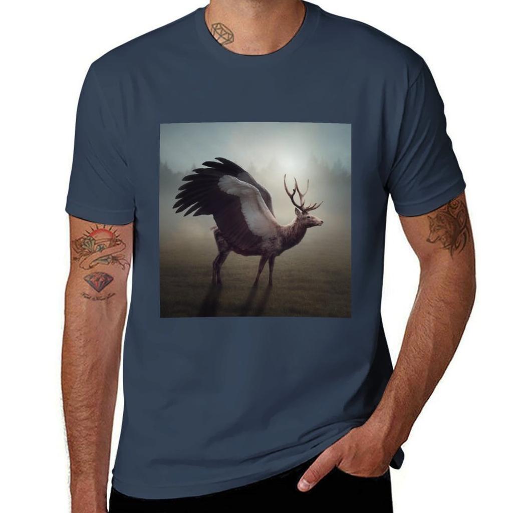 Icarus Perytonwinged Deer Tshirt Novelty Print Casual Tee Shirt