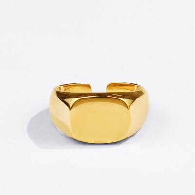 Siegelring aus 925er Sterlingsilber für Damen und Herren, glatter quadratischer Ring, geometrisch, Party-Schmuck, Geschenke