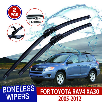 For TOYOTA RAV4 XA30 2005-2012 Car Windshield Wiper U-type Soft Rubber Frameless Bracketless Car Wipers 24"+16"