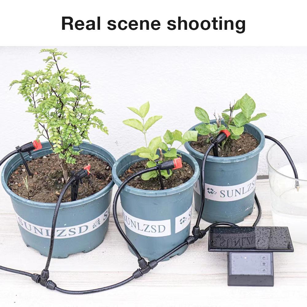 Tuya WiFi Solar Irrigation Timer Smart Garden Lawn Watering System Drip Irrigation Kit Automatic Water Timer for Outdoor Indoor