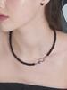Noonoo Fingers Jet Heart Necklace