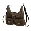 Retro tote bag, high-end sense, large-capacity armpit bag 2025 new simple shoulder bag, casual backpack.