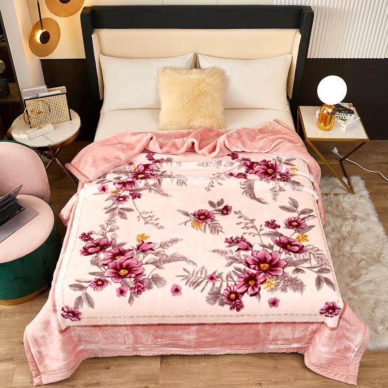 New Double-Layer Raschel Blanket - Thick Winter Nap Cover & Wedding Gift