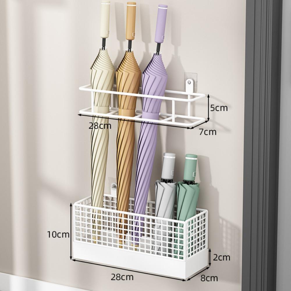 Metal Umbrella Holder Wall-Mounted Umbrella Organizer Space Saving Umbrella Stand Hotel