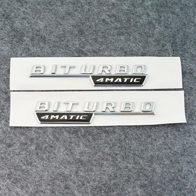 3D ABS Glossy Black Logo C43 Embelm Letters BITURBO 4MATIC Badge AMG Sticker For Mercedes Benz C43 W205 W206 AMG Accessories QM2