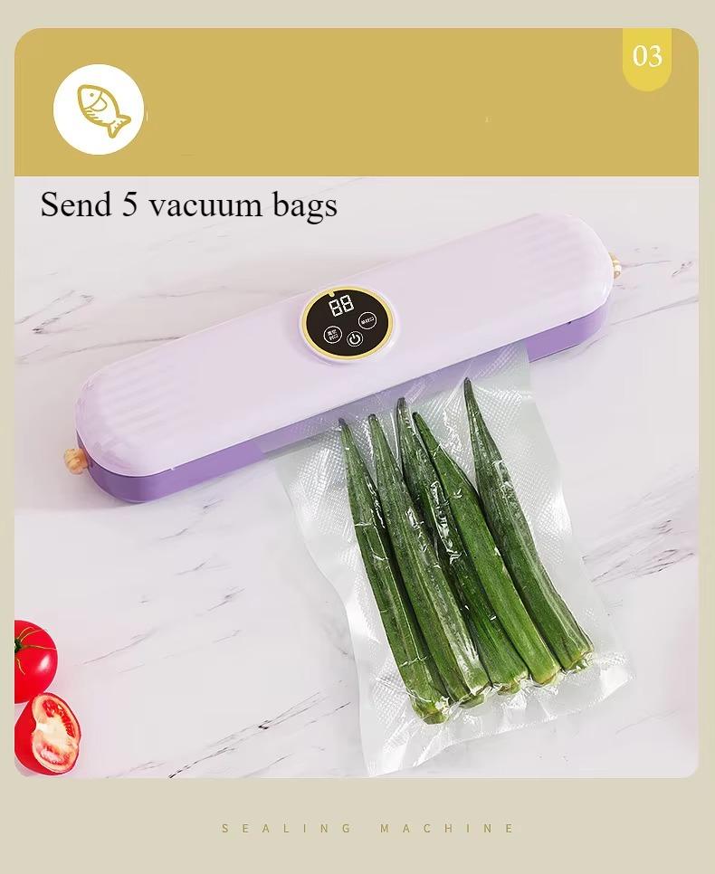 

Вакуумный упаковщик 1 шт., бытовой, небольшой, пищевой, автоматический, упаковочный, запечатывающий, свежесть, запирающий, сохраняющий питательные вещества, цветной, пластиковый упаковщик белый