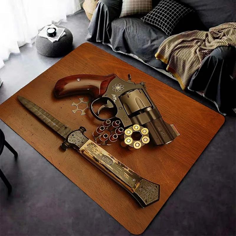 Cartoon Pistol Carpet for Living Room Children 's Bedroom  Decor Floor Mat Non-slip Kid Play Crawl Soft Rug Bathroom Door Mats