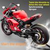Large 1:7 Scale V4 V4R Motorcycle Model Toy Linkage Steering Shock Absorption Spray Motorbikes Sound Light Models for Kids Toys