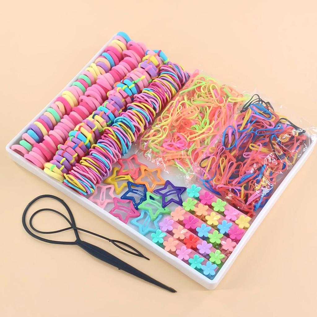 Girls Colorful Hair Bands Set Nylon Elastic Rubber Band Satin Scrunchies Children Ponytail Holder Kids Hair Accessories