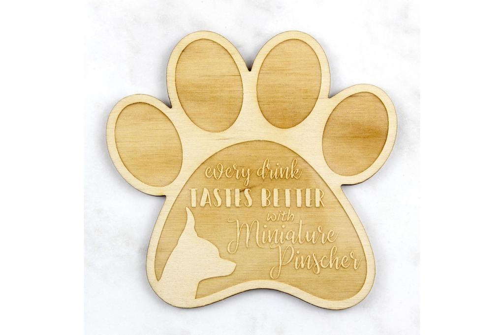 Pinscher Minuar - Suport pentru cană, suport gravat cu câine, cadou pentru iubitor de câini de la marca Art-Dog