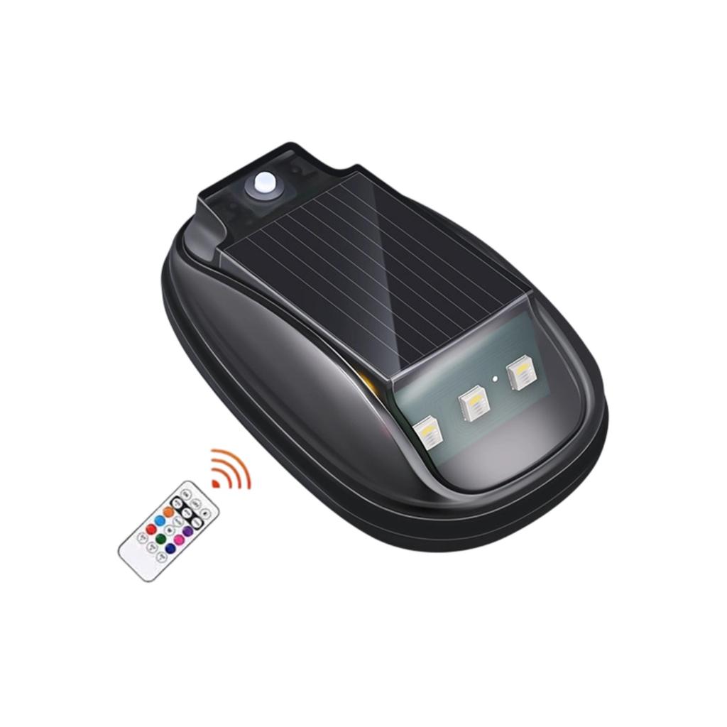 LED Roof Solar RGB Strobe Light With Remote Control , Multi,Color Car Exterior Decoration Lighting