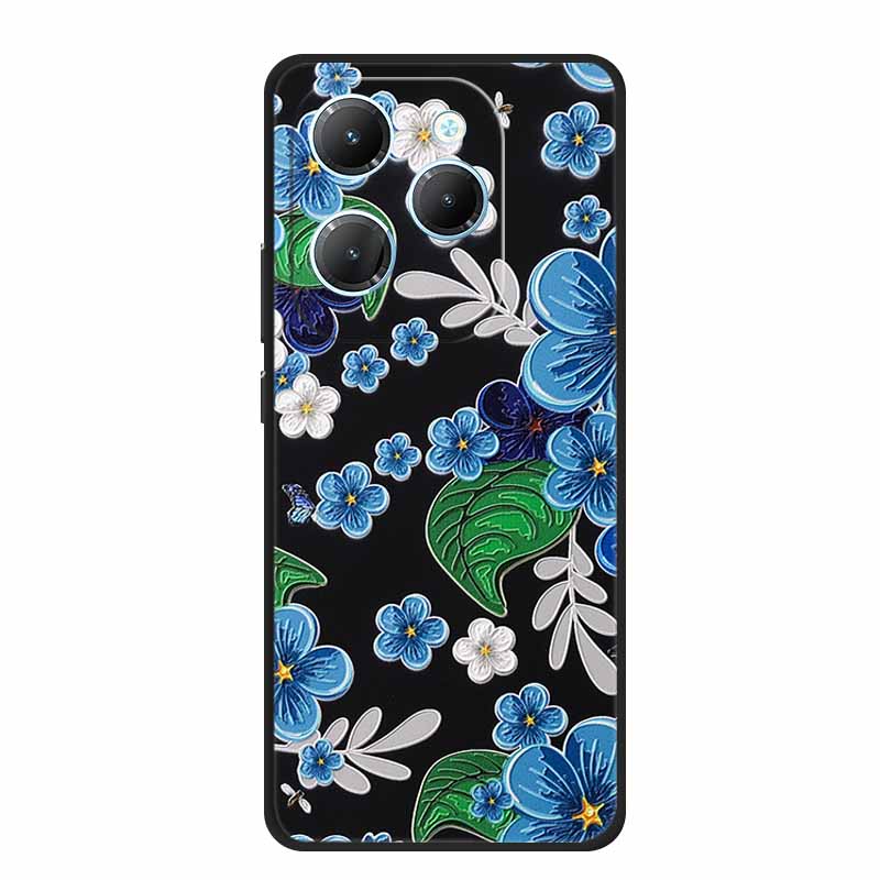 For Infinix Note 40X 5G Case 3D Relief Emboss Black Silicone Soft Back Cover Case For Infinix Smart 8 Plus Hot 40 Pro 40i Case