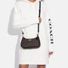 Coach Teri 25 Classic Monogram Zipper Closure Leather And Synthetic Leather Tote Shoulder Crossbody Bag Medium Women Bags Brown Black CA548-IMAA8