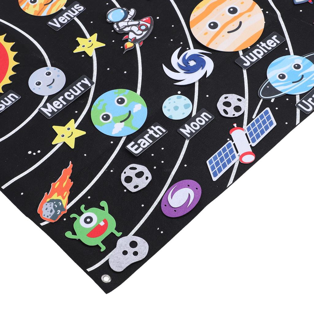 40PCS Solar System Felt Story Board Set Outer Space Universe Storytelling Educational Early Learning Felt Story Board
