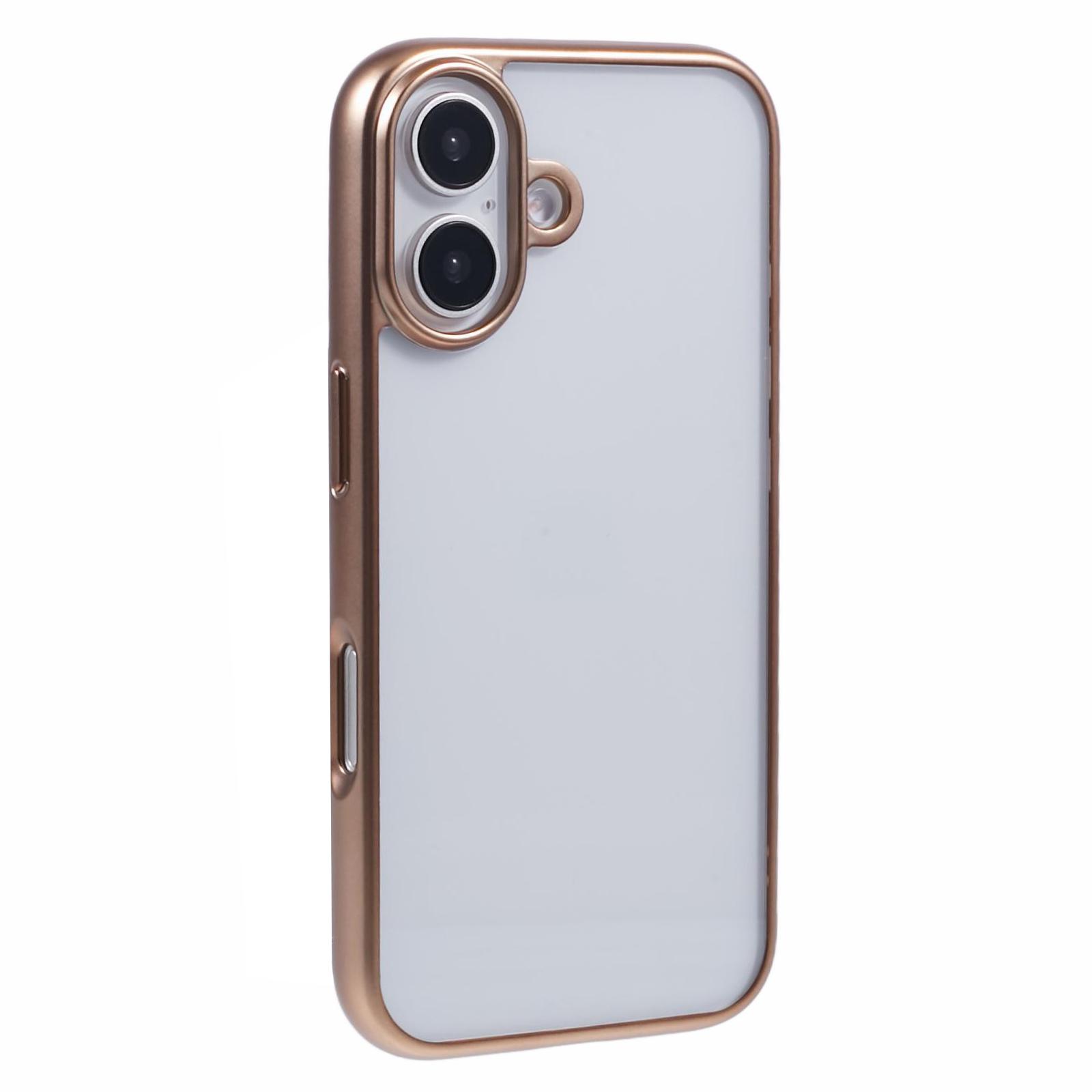 

KIGC Ice Silk Series For iPhone 16 Case TPU+PC Electroplating Phone Cover Gold