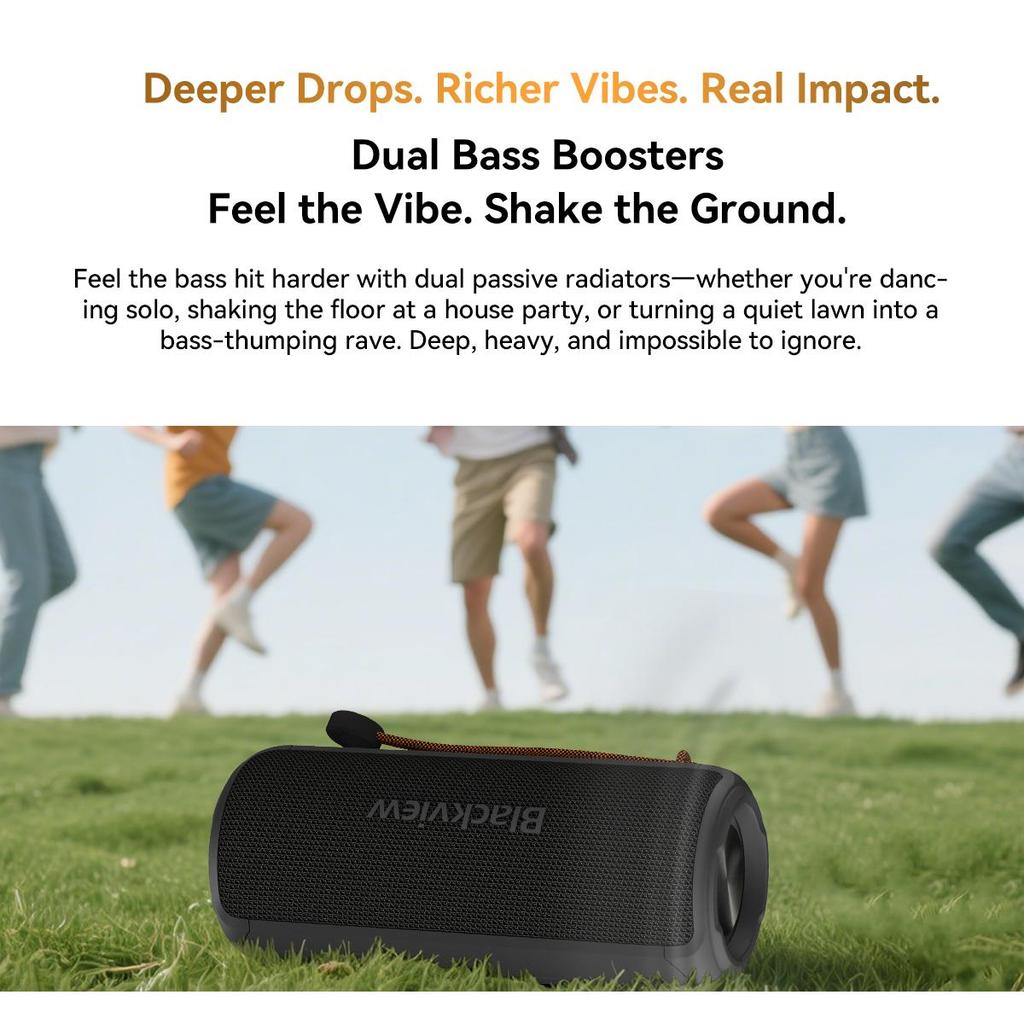 Blackview Aruabass 3 Bluetooth Speaker IPX7 Waterproof Wireless Stereo Bass Portable Bluetooth Speaker BT 5.3 3600  mAh