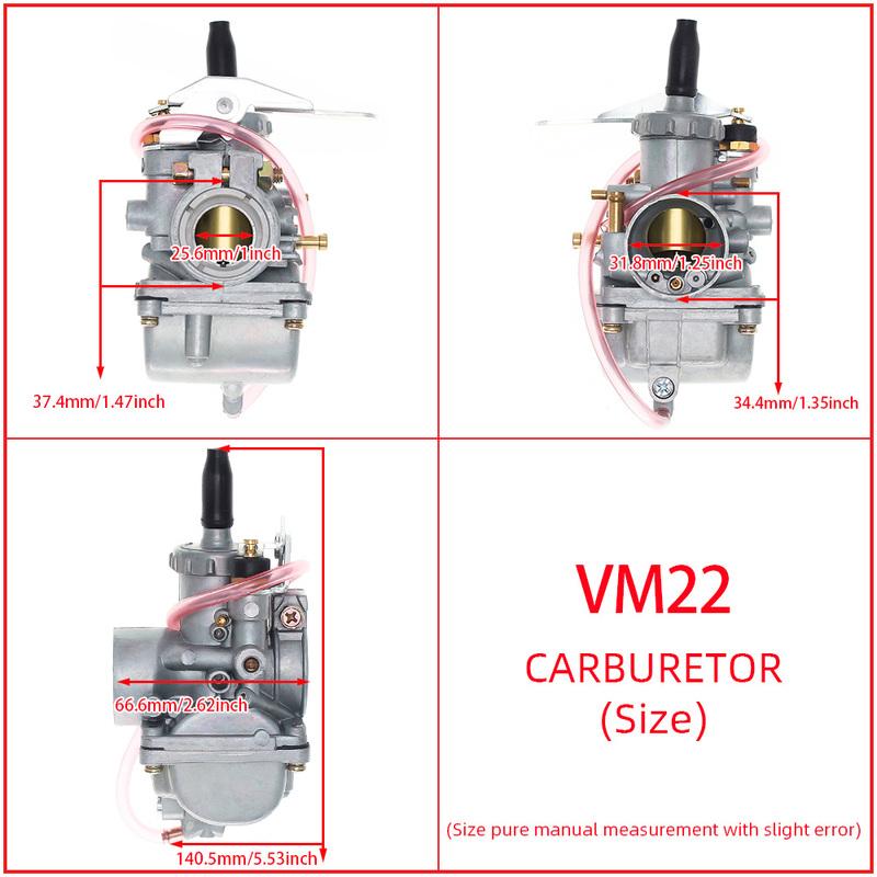 For 100cc 110cc 125cc 130cc ATV Dirt Bike 20mm Carburetor - Aftermarket Replacement Part Fits Mikuni VM20 Round Slide