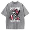 Expensive Talks Back Funny Prints Washed Retro  T Shirt Woman Trendy Casual Tee Shirts Cotton Oversized Clothes Breathable Short Sleeve