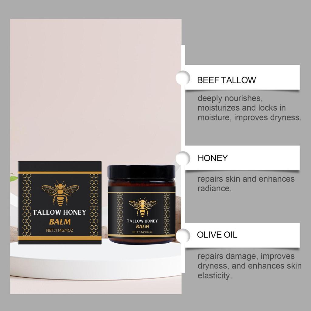 Tallow Honey Moisturizing Balm Improve Drying Balanced Water Oil State Enhance Skin Lasticty Brighten Body Nourishing Care Cream