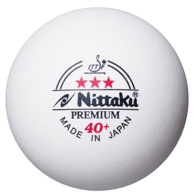 Nittaku Three Star Premium Table Tennis Officially Licensed Hard 12 40mm Balls, Plastic, Balls, NB-1301, White,