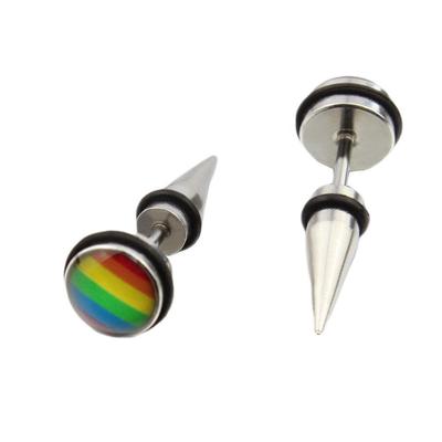 Lgbt Rainbow Color Earrings Steel Gay Pride Men's Earring Lesibian High Stud Lovers Earrings Jewelry