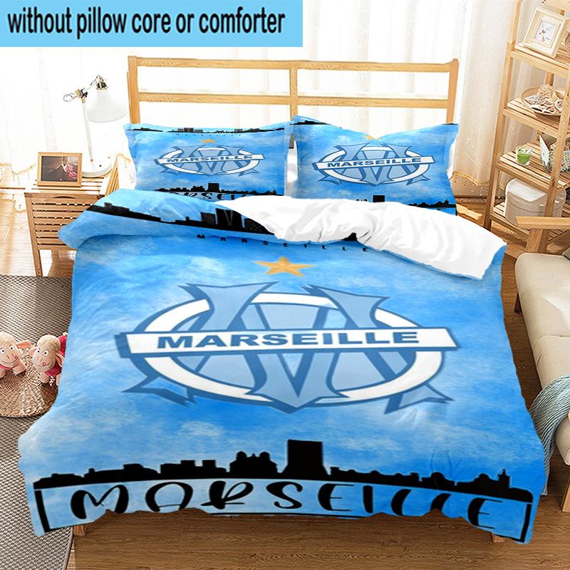 3pcs Mar-seille With Pride Emblem Printed Bedding Set Duvet Cover Closure Includes 1 Duvet Cover & 2 Pillowcases Bedding Sets Home Decor Gifts
