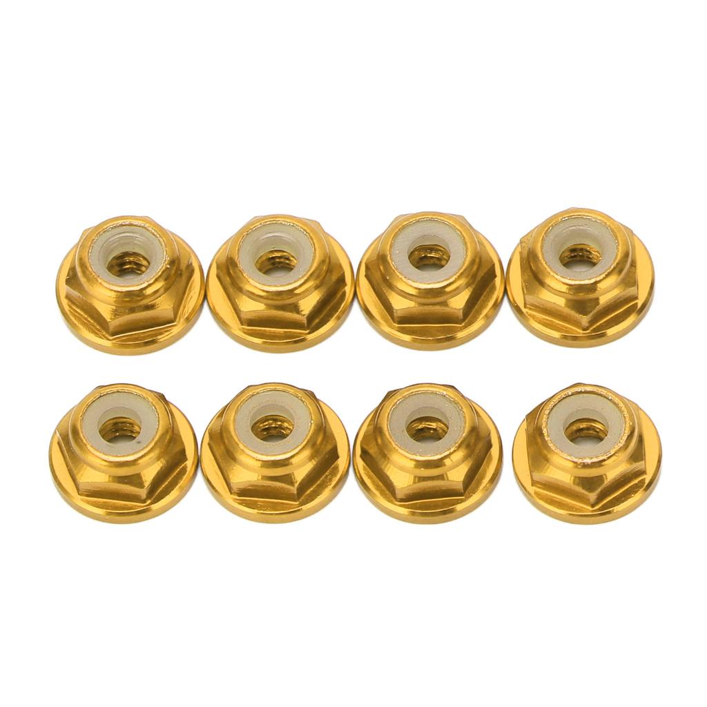 8 buc 124 M2 Piuliță autoblocantă antifurt Aluminiu Aliaj Flanșată Căptușeală din nailon Antifurt M2 Hexagonal Autoblocant